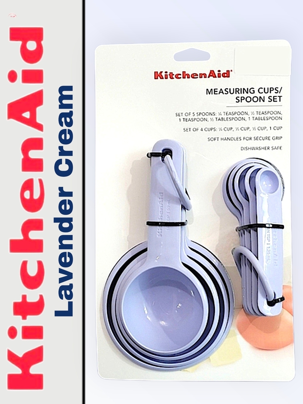 KitchenAid Lavender and Cream Nesting Measuring Cups & Spoons Set